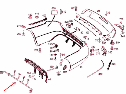 new mb cls c218 rear bumper parktronic wiring harness a2185402932 original
