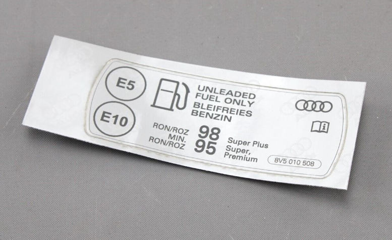 new audi a3 sportback 8v fuel filler tank warning sticker 8v5010508 original