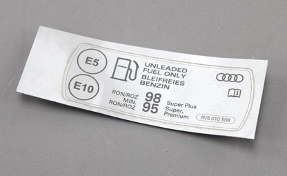 new audi a3 sportback 8v fuel filler tank warning sticker 8v5010508 original