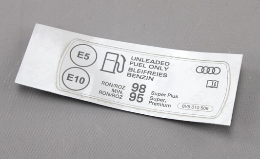 new audi a3 sportback 8v fuel filler tank warning sticker 8v5010508 original