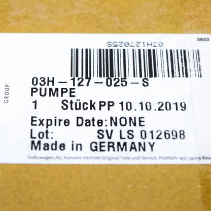 NEW VW PASSAT B7 HIGH PRESSURE FUEL PUMP 03H127025S 2.0 TSI 155KW ORIGINAL