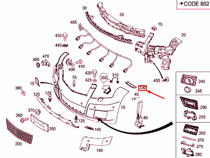 NEW MERCEDES-BENZ GLK X204 FRONT BUMPER LEFT RAIL A2048810306 ORIGINAL