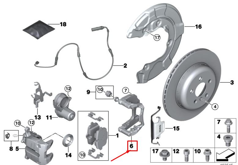 new bmw x3 m f97 rear right brake caliper carrier 34206891774 original