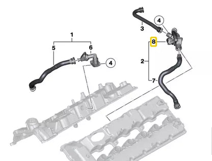 NEW BMW 7 F01 CRANKCASE VENT VALVE 11158661697 8661697 ORIGINAL