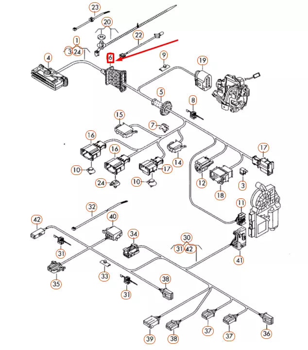 NEW VW EOS DOOR WIRING LOOM BELLOWS WITH RETAINING FRAME 3C0959843A ORIGINAL