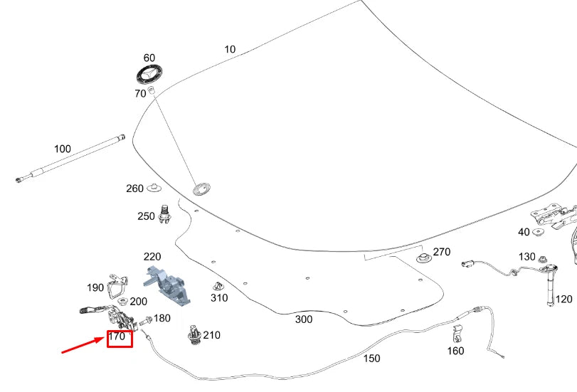 NEW MERCEDES-BENZ GLB X247 ENGINE HOOD LOWER PART LATCH A2478800060
