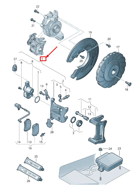 NEW AUDI RS7 SPORTBACK 4G REAR LEFT BRAKE CALIPER HOUSING 4G0615403C ORIGINAL
