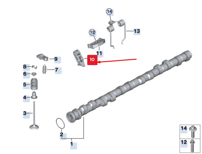 NEW BMW 5 GRAN TURISMO F07 ENGINE ROCKER ARM 11377628303 7628303 ORIGINAL