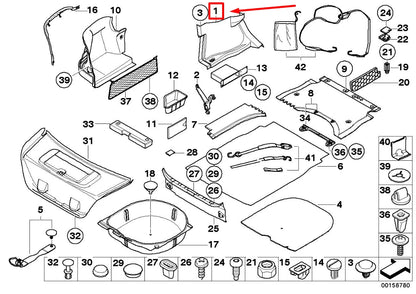NEW BMW 5 E60 RIGHT TRUNK WHEEL HOUSING PANEL 51477024858 7024858 ORIGINAL