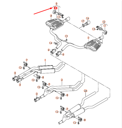new audi a6 c6 exhaust system holder 4f0253147 original
