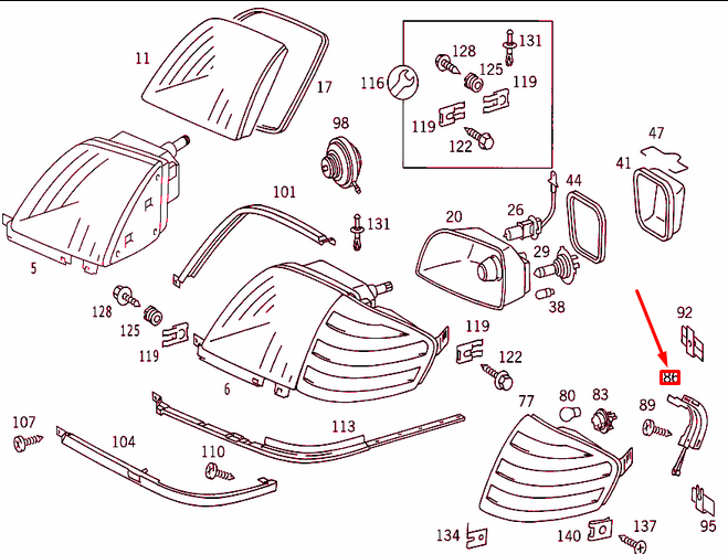 NEW MERCEDES-BENZ SL R129 FRONT LEFT BLINKER LIGHT BRACKET A1298201314 ORIGINAL