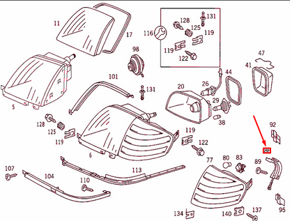 NEW MERCEDES-BENZ SL R129 FRONT LEFT BLINKER LIGHT BRACKET A1298201314 ORIGINAL