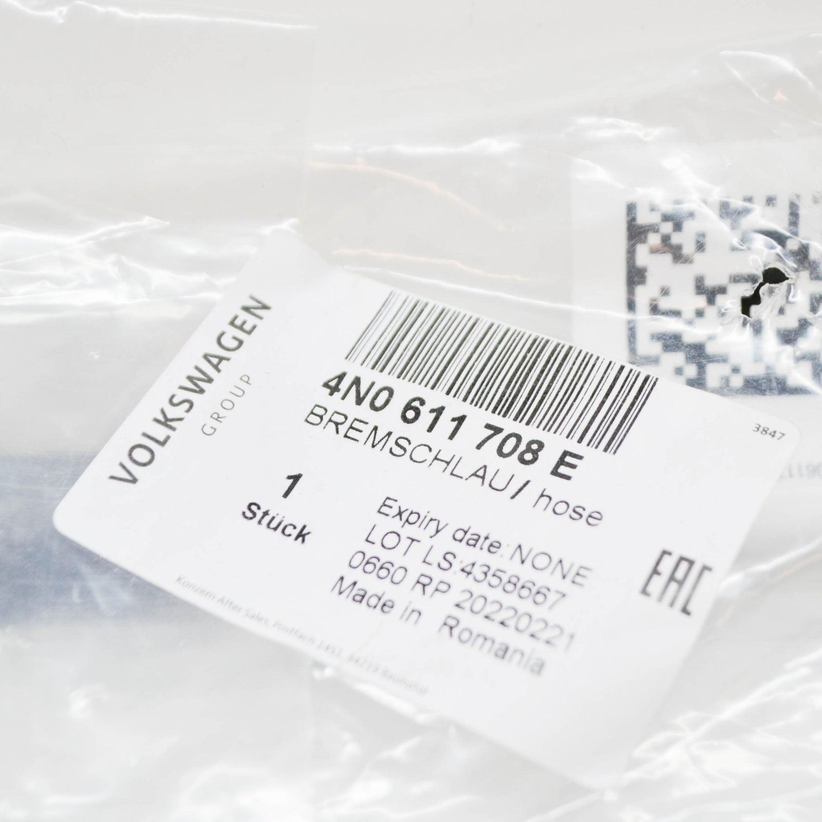 NEW AUDI A8 4N FRONT RIGHT BRAKE HOSE 4N0611708E ORIGINAL