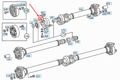 NEW MERCEDES-BENZ E W124 PROPELLER SHAFT RUBBER BOOT BEARING A1244100781