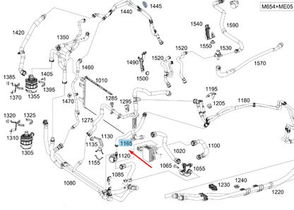 NEW MB GLE W167 PUMP TO CONNECTING POINT COOLANT HOSE A1675010501 ORIGINAL