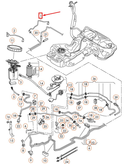 NEW AUDI A4 B8 FUEL FEED LINE 8K0201220A ORIGINAL