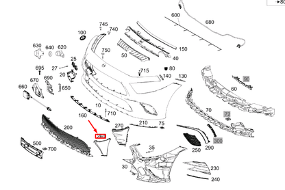 new mb cls c257 front bumper left air duct segment a2578859303 original