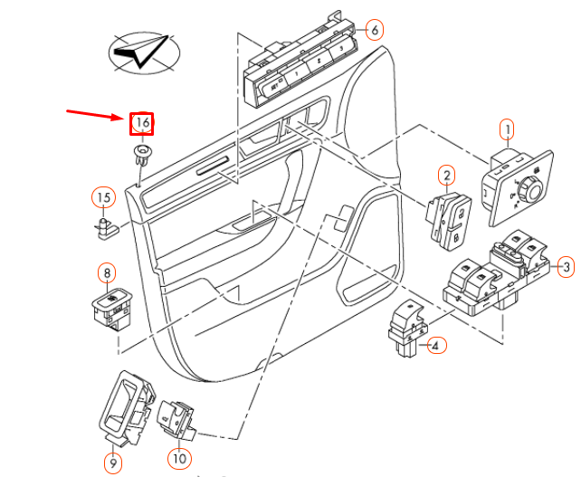 new volkswagen touareg 7p front door knob sleeve 1k0919242a82v original