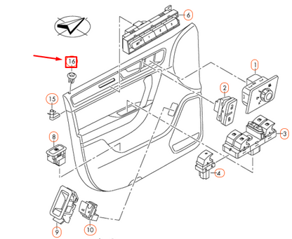 new volkswagen touareg 7p front door knob sleeve 1k0919242a82v original