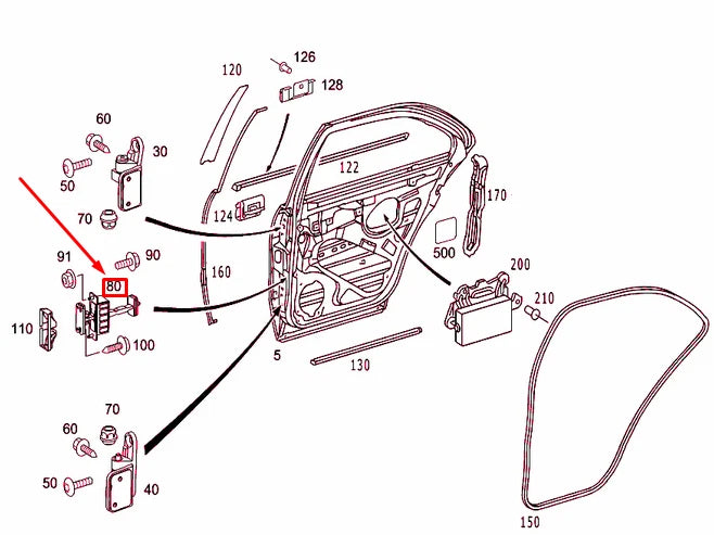 NEW MERCEDES-BENZ S W220 REAR DOOR CHECK A2207300016 ORIGINAL