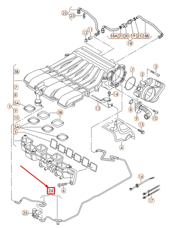 NEW AUDI Q7 4L INTAKE SYSTEM VACUUM HOSE 03H133778R ORIGINAL