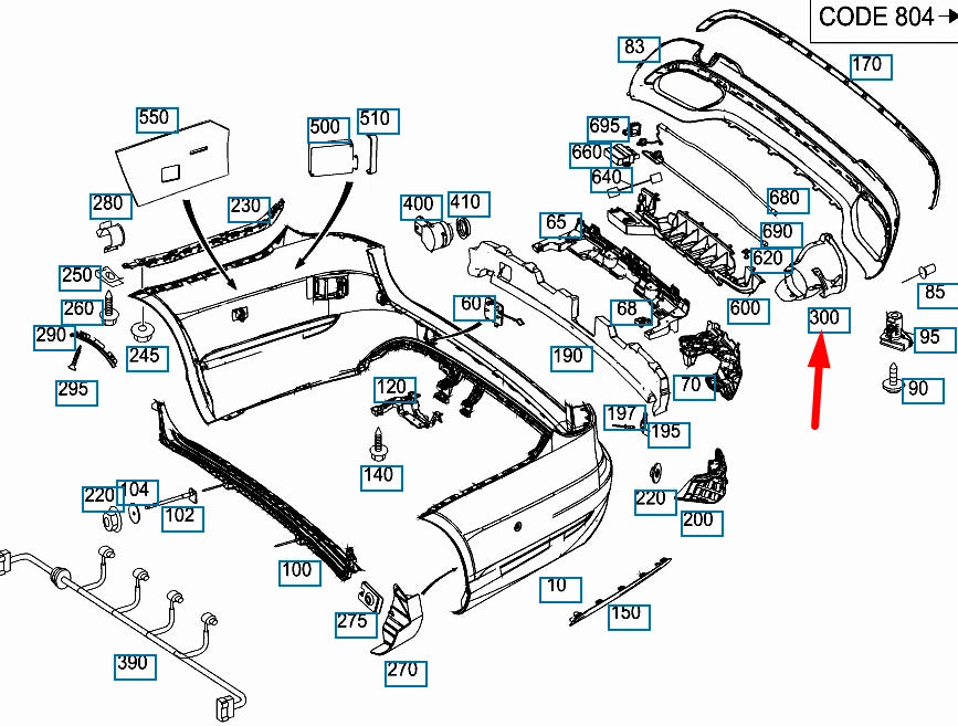 NEW MERCEDES-BENZ E-CLASS S212 RIGHT EXHAUST TIP COVER A2124902827