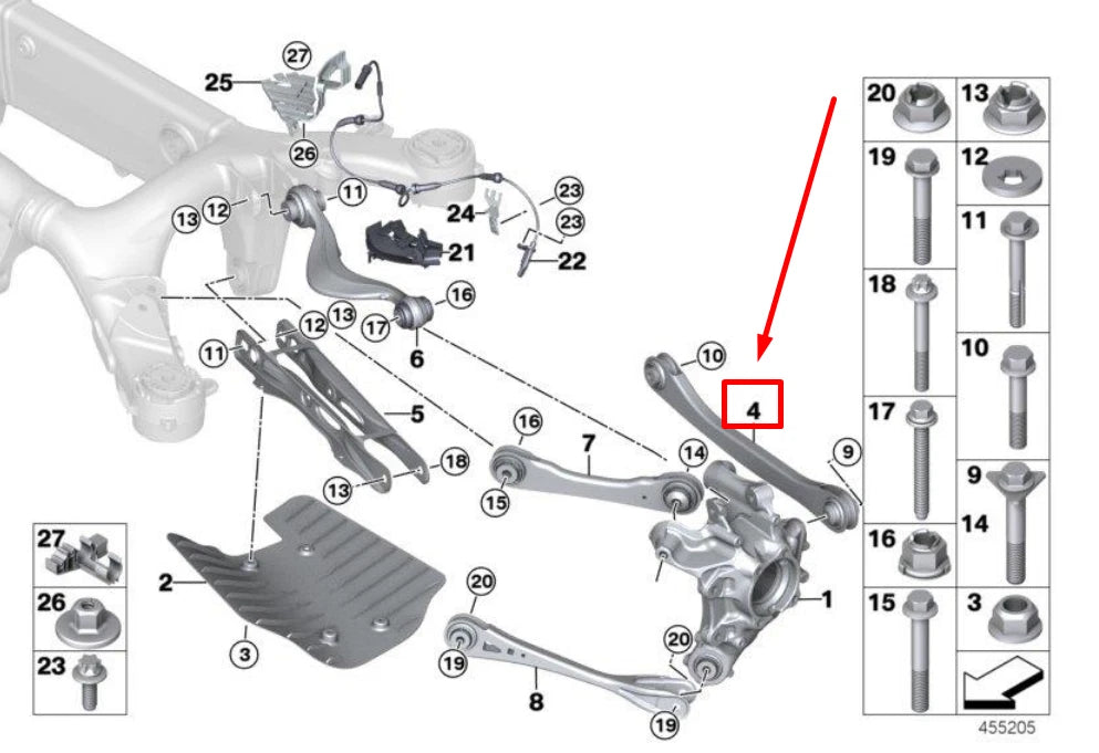NEW BMW X3 G01, F97 REAR RIGHT WISHBONE ARM 33306871016 6871016 ORIGINAL