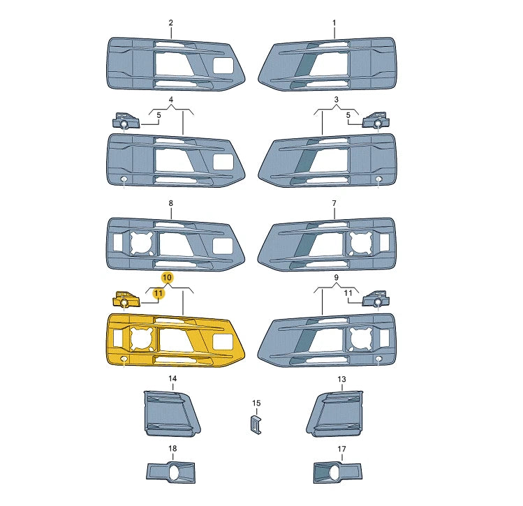 NEW AUDI Q7 4M FRONT BUMPER RIGHT FOG LIGHT GRILLE COVER 4M0807682AA4W3