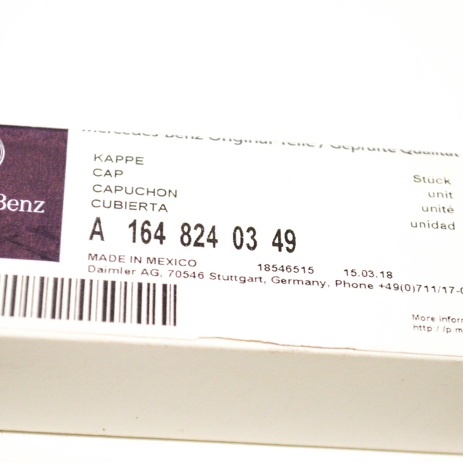 NEW MERCEDES-BENZ ML W166 WINDSHIELD WIPER RIGHT CAP RHD A1648240349 ORIGINAL