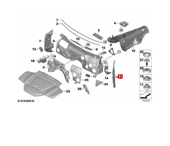 NEW BMW X3 G01 M F97 LEFT SIDE SEAL INSULATING 51487395549 ORIGINAL