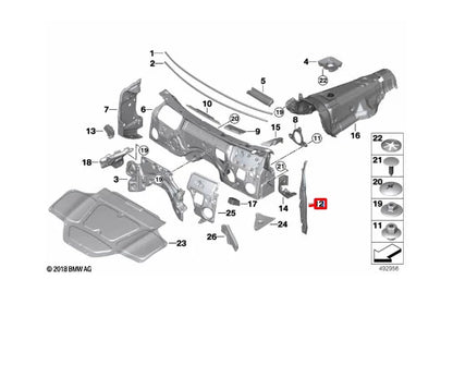 NEW BMW X3 G01 M F97 LEFT SIDE SEAL INSULATING 51487395549 ORIGINAL