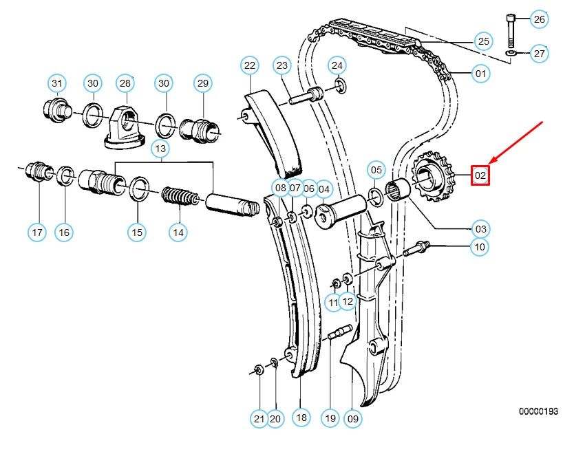 NEW BMW 5 E34 TIMING CHAIN GEAR 11311304255 1304255 ORIGINAL