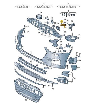 NEW AUDI A7 SPORTBACK 4K8 RIGHT ADAPTER HOLDER BRACKET 4K8807078 2019 ORIGINAL