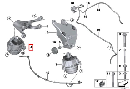 NEW BMW 5 G30 RIGHT SIDE ENGINE MOUNT BRACKET 22116860478 6860478 ORIGINAL