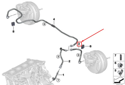 NEW BMW 3 G20 BRAKE VACUUM PIPE 11668664526 ORIGINAL