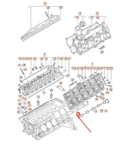 NEW AUDI A6 C6 LEFT CYLINDER HEAD GASKET CYLINDERS 6-10 07L103383N ORIGINAL