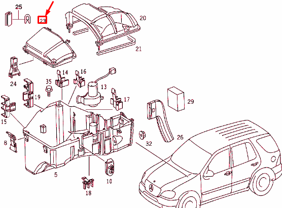 NEW MERCEDES-BENZ ML W163 ENGINE FUSE BOX COVER A1635400182 ORIGINAL