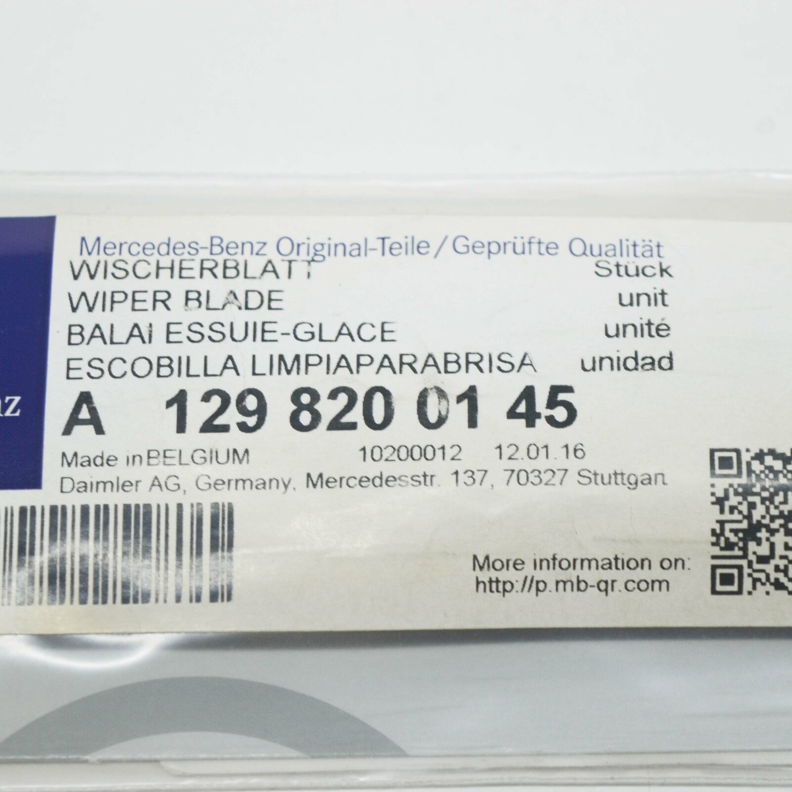 NEW MERCEDES-BENZ SL R129 FRONT HEADLIGHT WIPER BLADE A1298200145 ORIGINAL