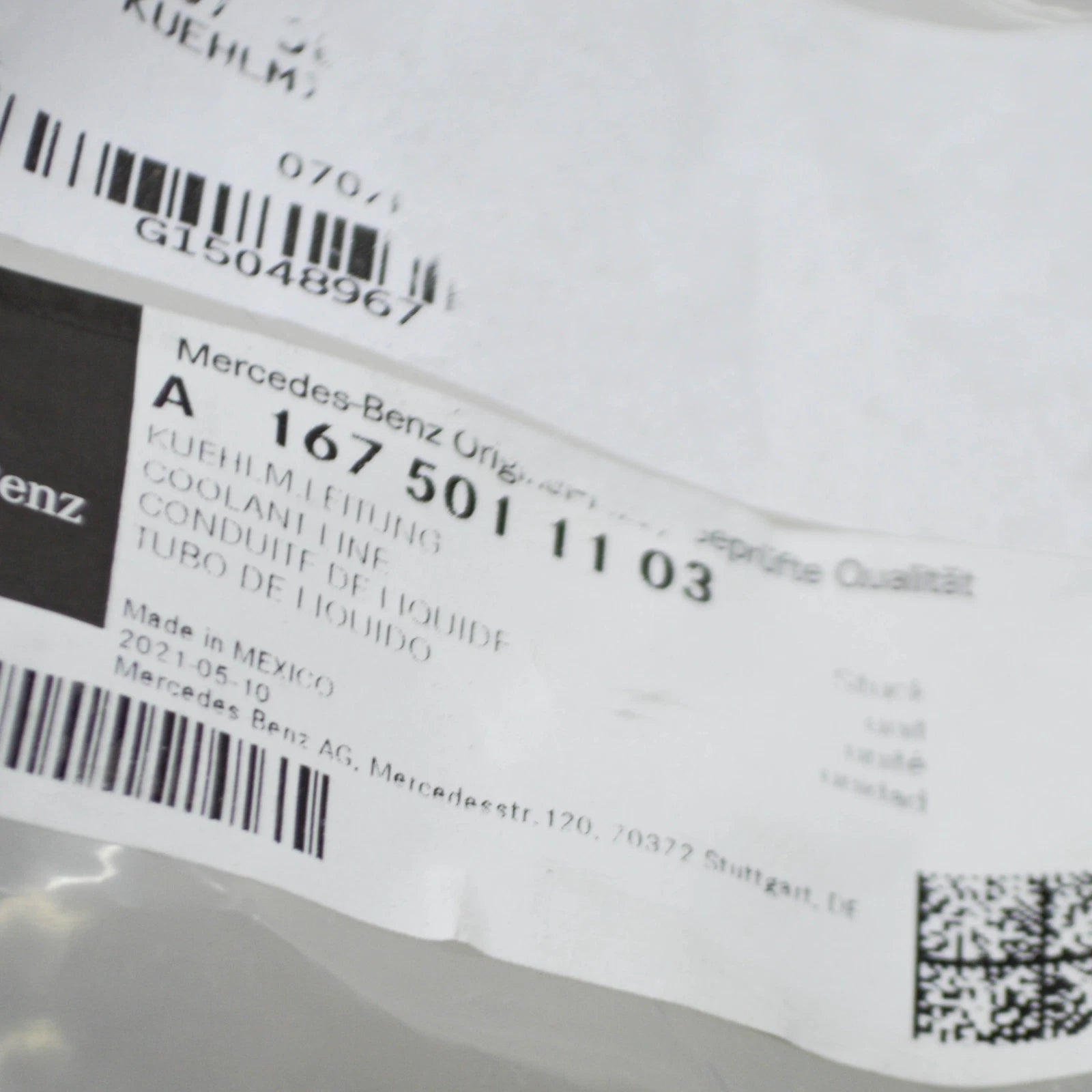 NEW MERCEDES-BENZ GLE W167 FRONT UPPER WATER RADIATOR HOSE A1675011103 ORIGINAL