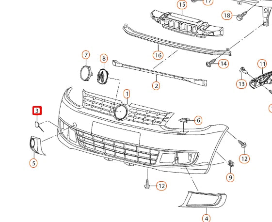 NEW VOLKSWAGEN CADDY 2K FRONT BUMPER TOW HOOK EYE CAP COVER 2K58072419B9