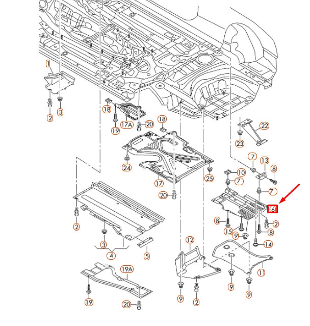 NEW AUDI A4 B8 REAR LEFT SIDE UNDERBODY COVER 8K0825215J ORIGINAL