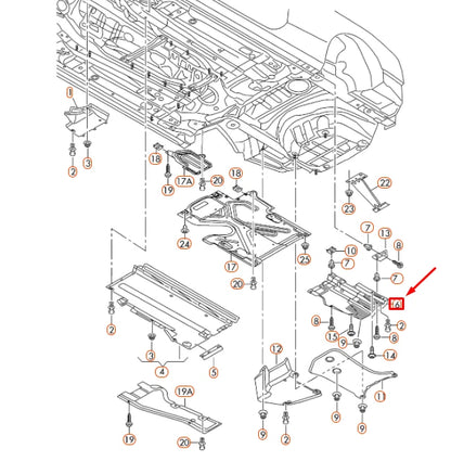 NEW AUDI A4 B8 REAR LEFT SIDE UNDERBODY COVER 8K0825215J ORIGINAL