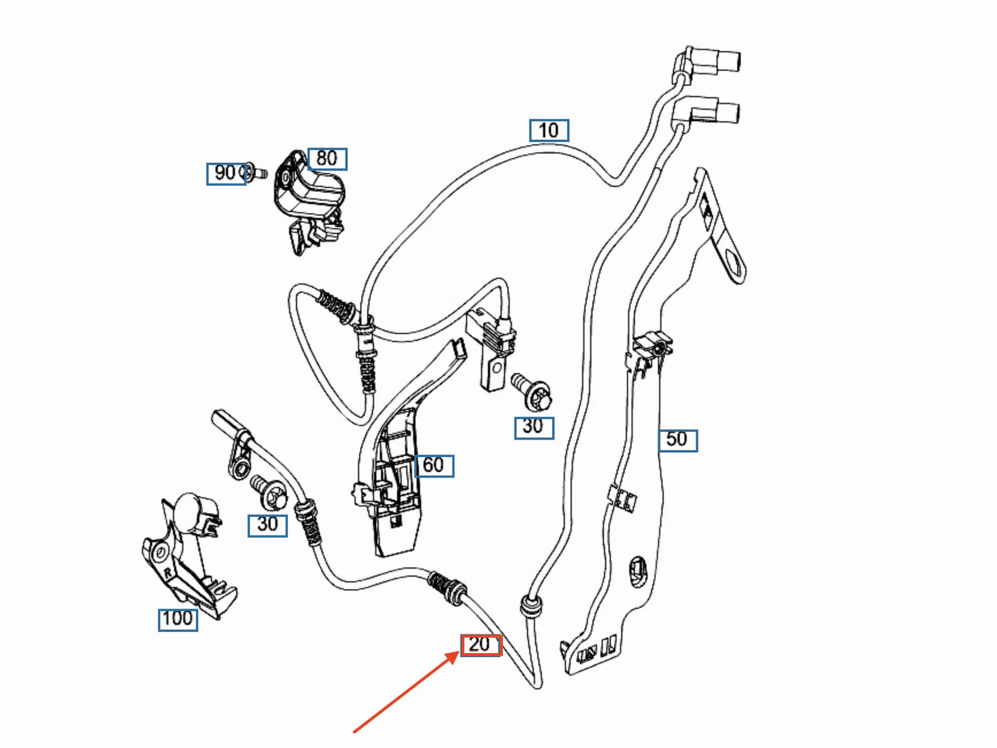 NEW MERCEDES-BENZ SL R231 FRONT ABS WHEEL SPEED SENSOR A2319053201 ORIGINAL