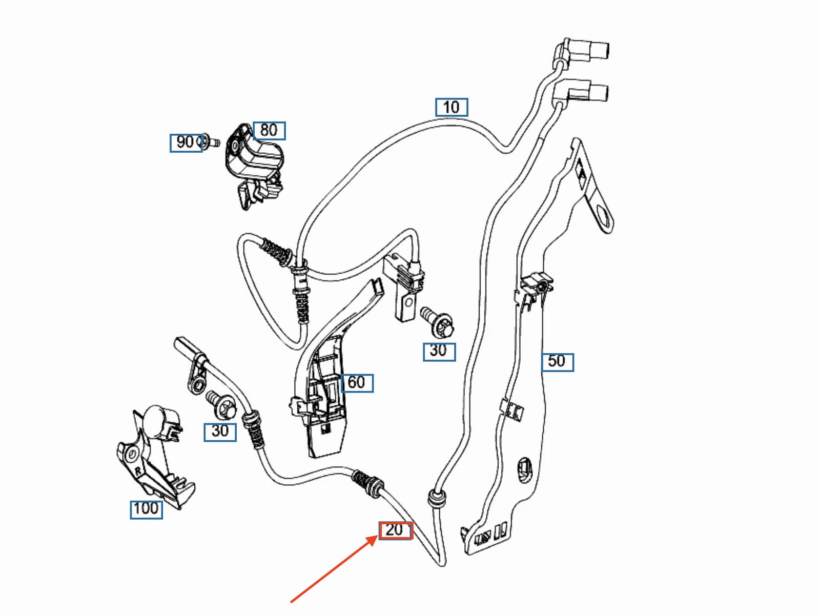 NEW MERCEDES-BENZ SL R231 FRONT ABS WHEEL SPEED SENSOR A2319053201 ORIGINAL