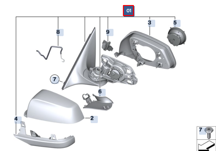 new bmw 5 f10 front left side wing mirror lhd 51167322503 7322503 original