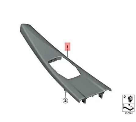 NEW BMW 4 GRAN COUPE F36 CENTER CONSOLE CARBON TRIM LHD 51168046115 ORIGINAL