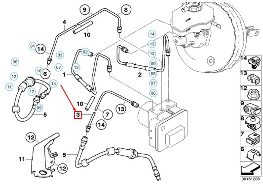 NEW BMW M3 COUPE E92 FRONT BRAKE PIPE 34302283670 2283670 ORIGINAL