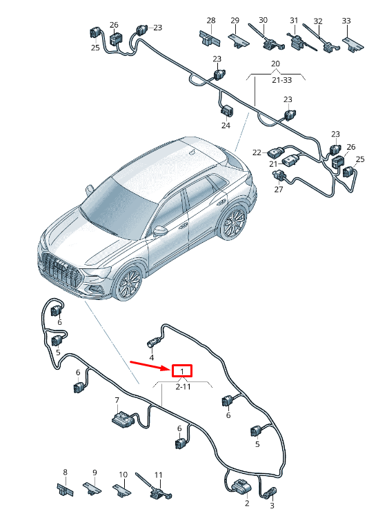 new audi q3 f3 front parking aid wiring 83a971085g original