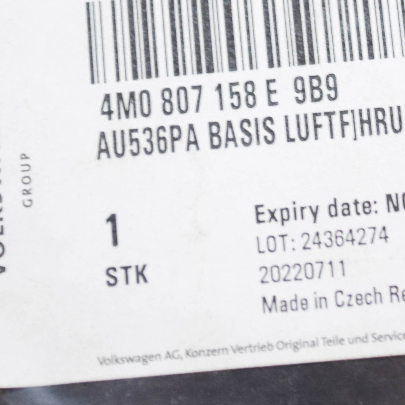 NEW AUDI Q7 4M FRONT RIGHT RADIATOR SUPPORT AIR DUCT 4M0807158E9B9 ORIGINAL