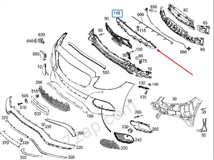 NEW MB C-CLASS W205 FRONT BUMPER SUPPORT BRACKET A2058851165 2015